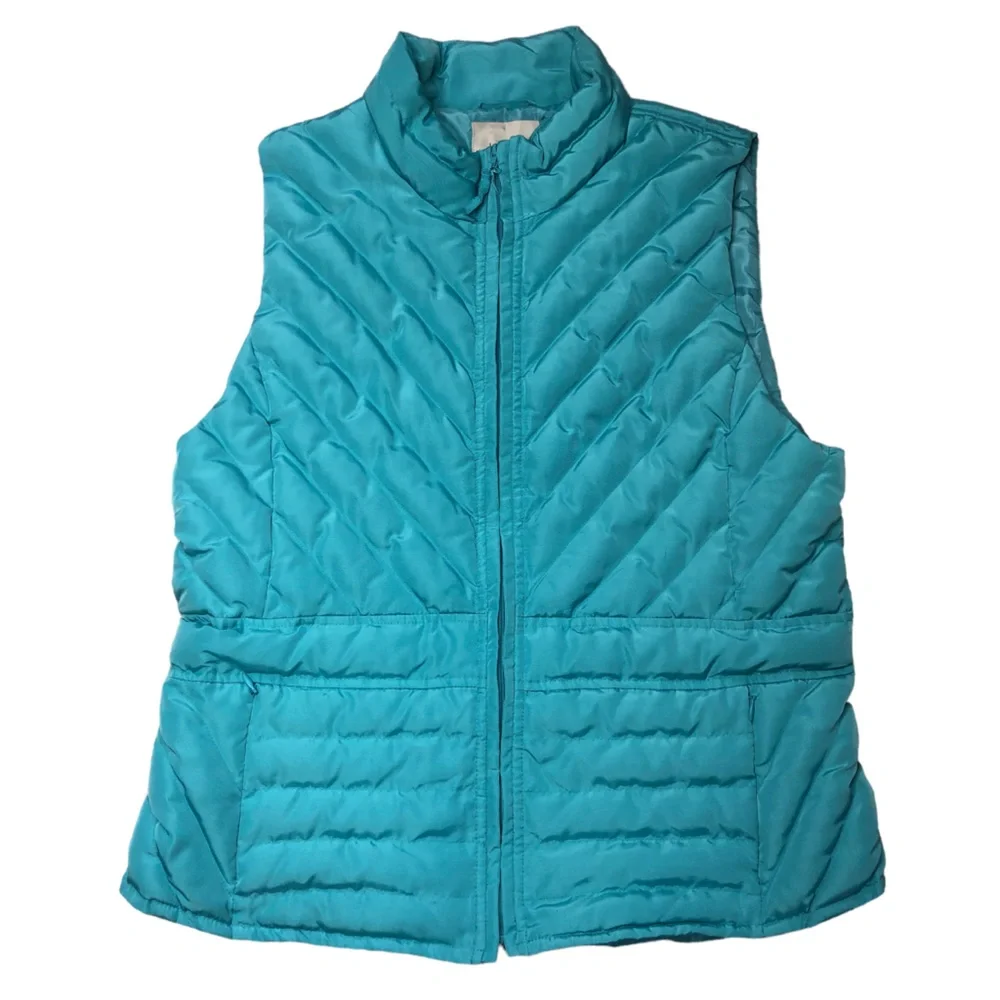 LOFT Puffer Vest Aqua Medium Medium